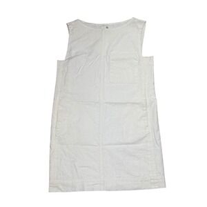 Banana Republic Linen Blend Shift Dress Cream Sleeveless Pocket XS Petite